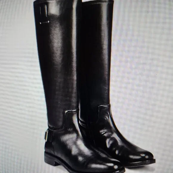 Franco Sarto "Merina" Black Equestrian style boots. NIB. Size 6 Wide Calf - Picture 2 of 13